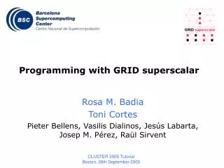 Programming with GRID superscalar