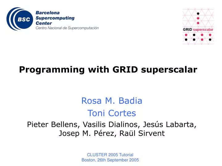 programming with grid superscalar