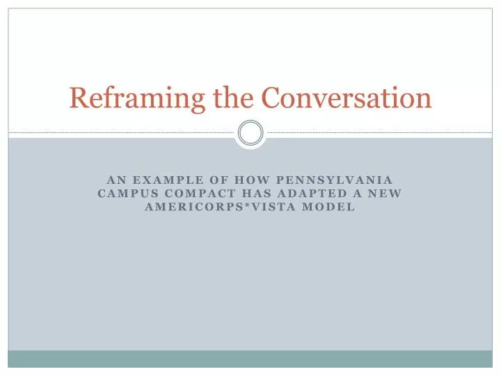 reframing the conversation