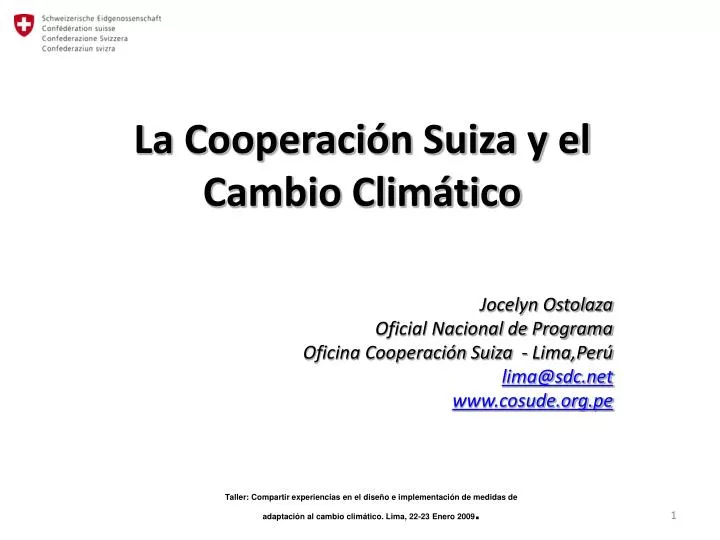 la cooperaci n suiza y el cambio clim tico