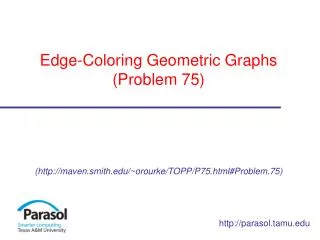 Edge-Coloring Geometric Graphs (Problem 75)