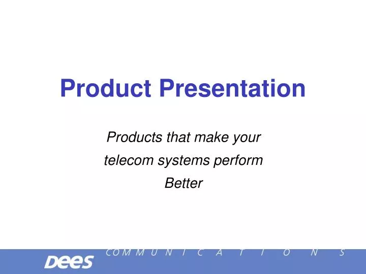 product presentation