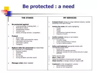 Be protected : a need