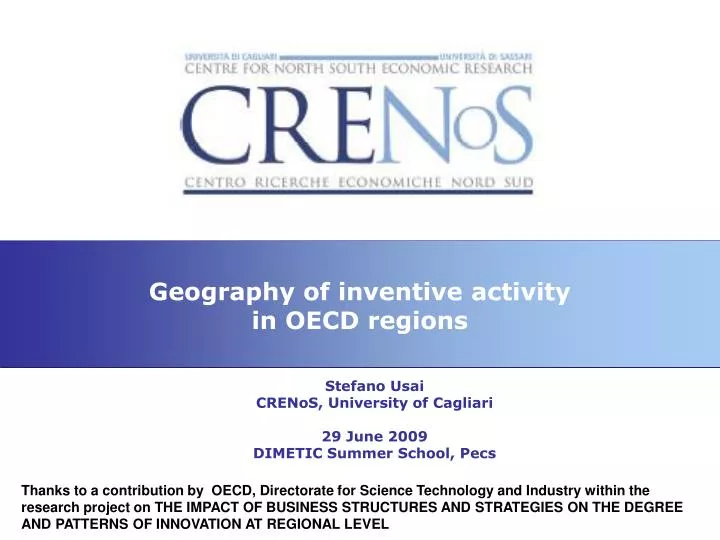 geography of inventive activity in oecd regions
