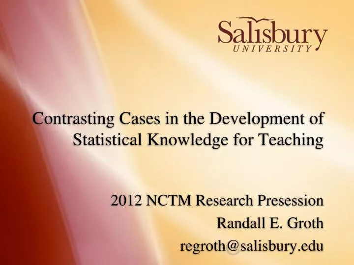 contrasting cases in the development of statistical knowledge for teaching
