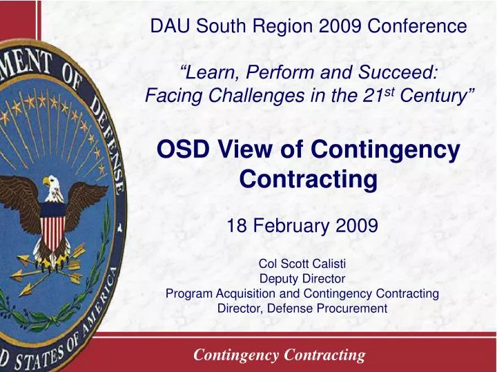 osd view of contingency contracting