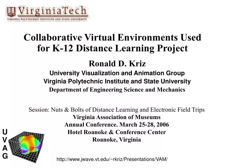 collaborative virtual environments used for k 12 distance learning project