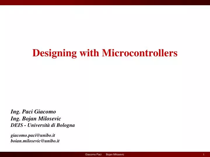 designing with microcontrollers