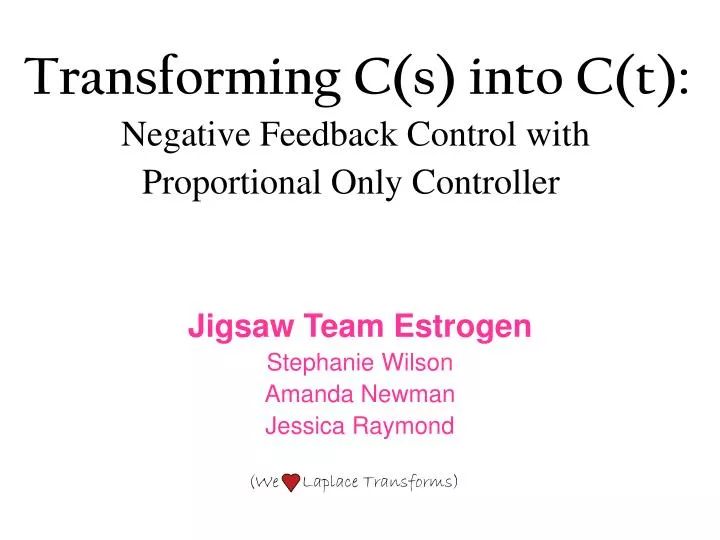 transforming c s into c t negative feedback control with proportional only controller