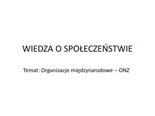 wiedza o spo ecze stwie