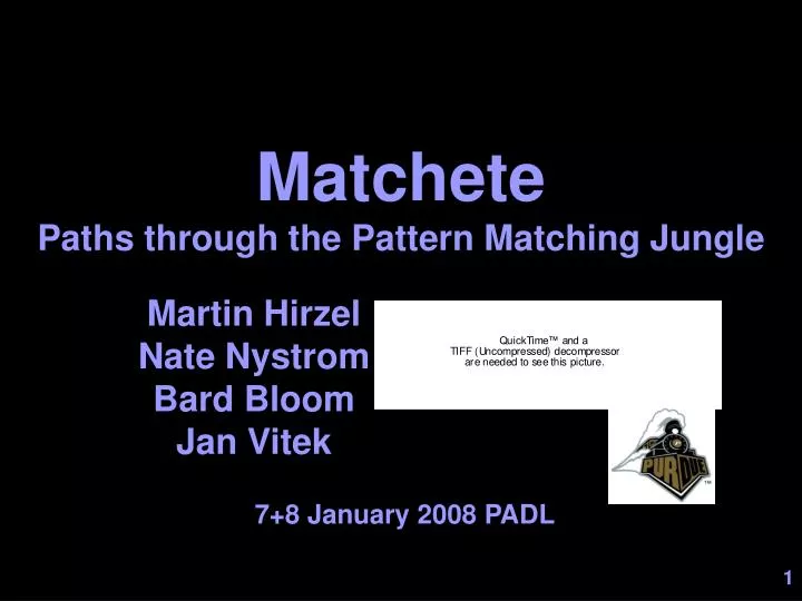 matchete paths through the pattern matching jungle