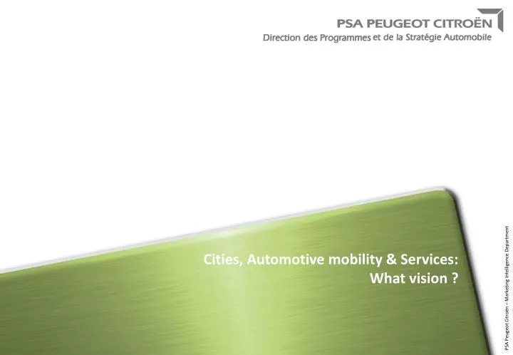 cities automotive mobility services what vision
