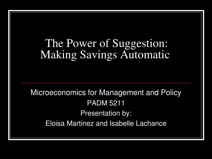 the power of suggestion making savings automatic