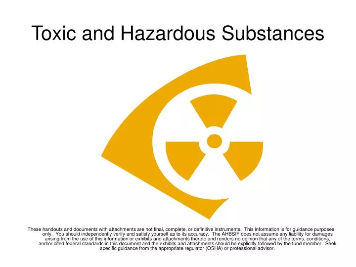 toxic and hazardous substances