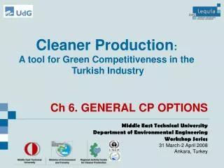 Cleaner Production : A tool for Green Competitiveness in the Turkish Industry