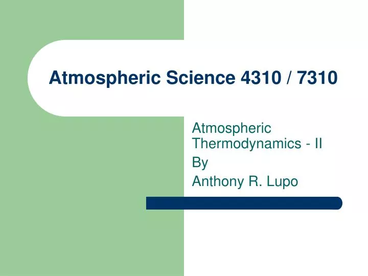 atmospheric science 4310 7310