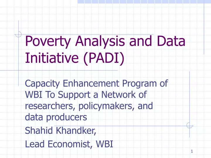 poverty analysis and data initiative padi
