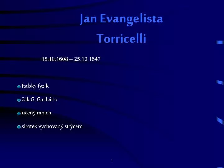 jan evangelista torricelli