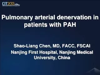Pulmonary arterial denervation in patients with PAH