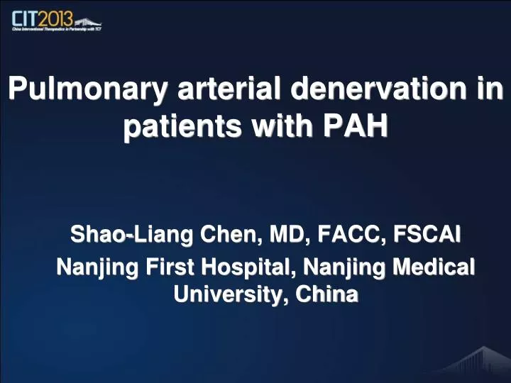 pulmonary arterial denervation in patients with pah