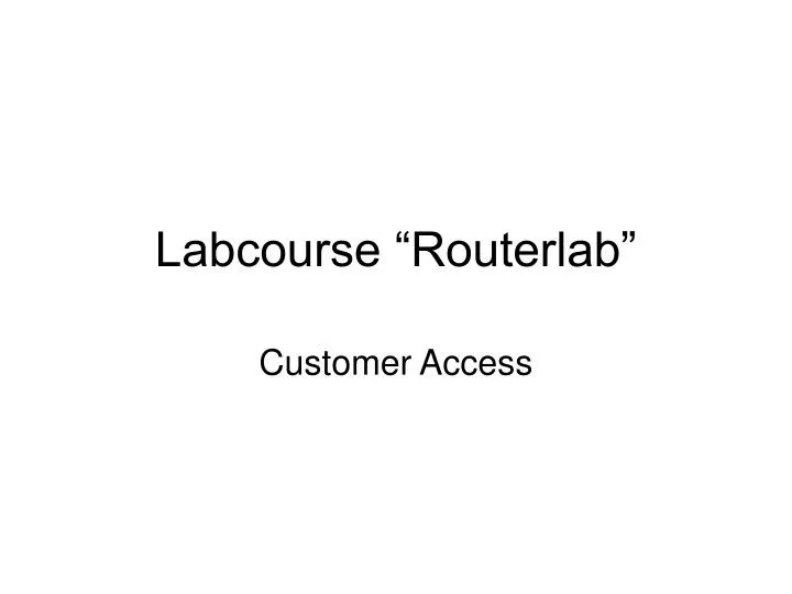 labcourse routerlab