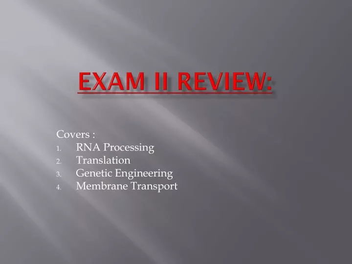 exam ii review