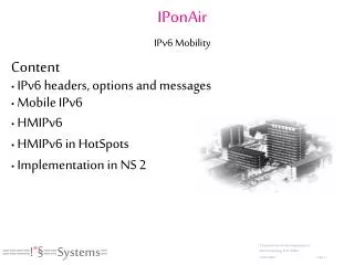 IPonAir IPv6 Mobility