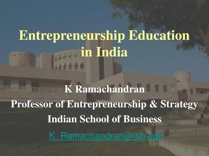 entrepreneurship education in india
