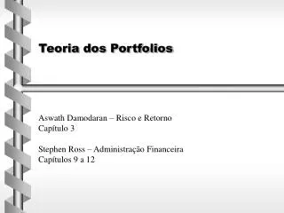 teoria dos portfolios