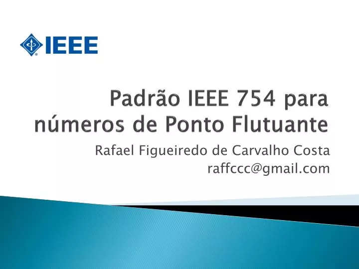 padr o ieee 754 para n meros de ponto flutuante