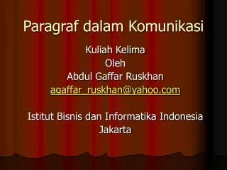 paragraf dalam komunikasi