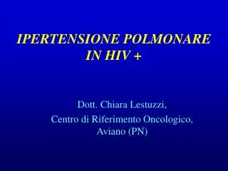 ipertensione polmonare in hiv