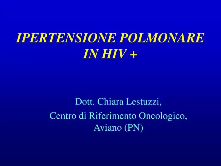 ipertensione polmonare in hiv