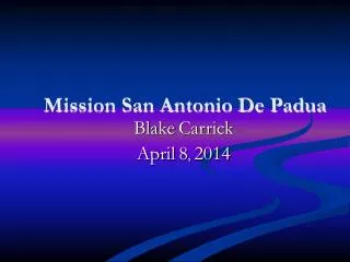 Mission San Antonio De Padua