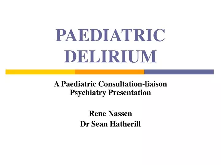 paediatric delirium