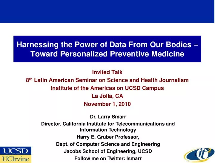 harnessing the power of data from our bodies toward personalized preventive medicine
