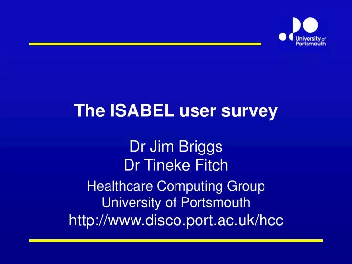 the isabel user survey
