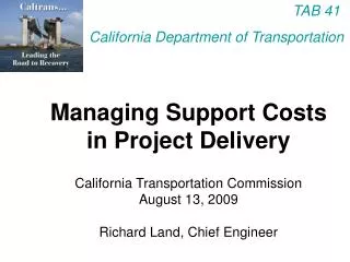 TAB 41 California Department of Transportation