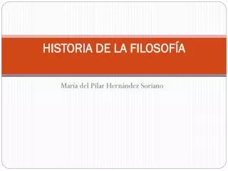 historia de la filosof a