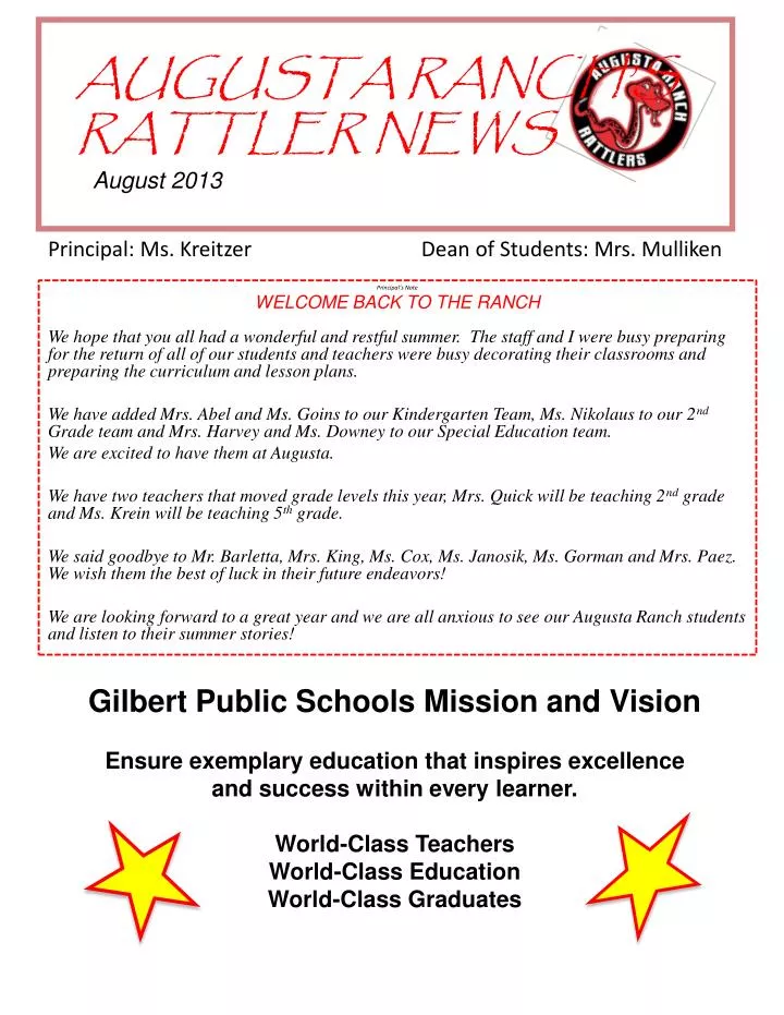 augusta ranch s rattler news august 2013