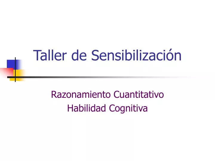 taller de sensibilizaci n