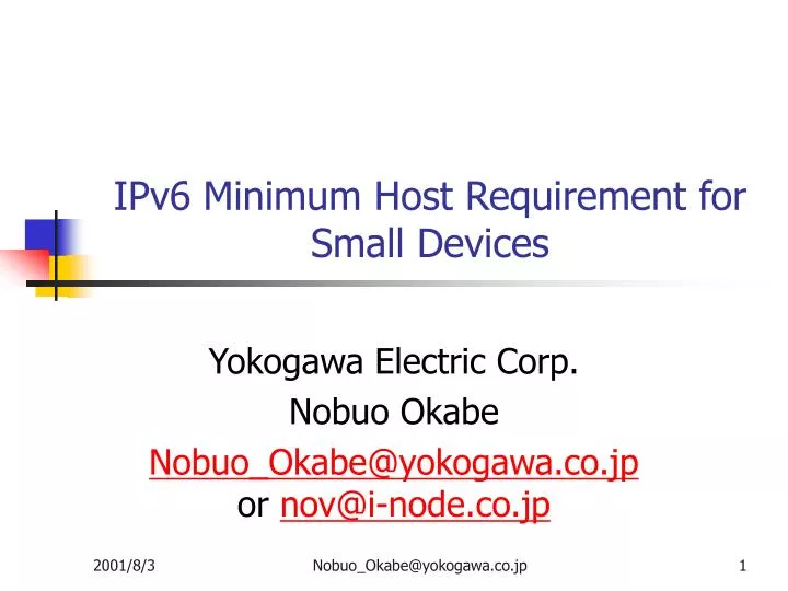 ipv6 minimum host requirement for small devices