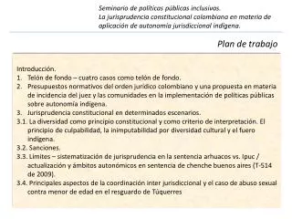 Seminario de políticas públicas inclusivas.