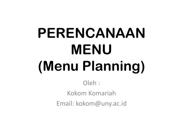 perencanaan menu menu planning