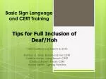 Basic Sign Language and CERT Training - slide 1