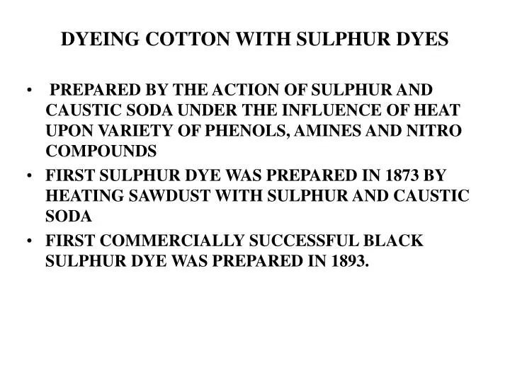 dyeing cotton with sulphur dyes