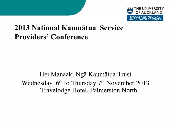 2013 national kaum tua service providers conference