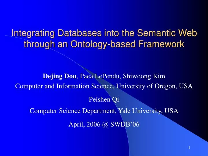 integrating databases into the semantic web through an ontology based framework