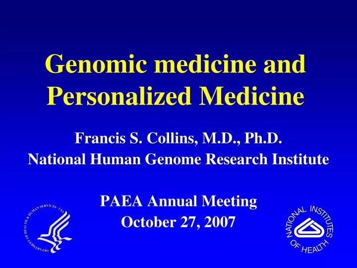 genomic medicine and personalized medicine