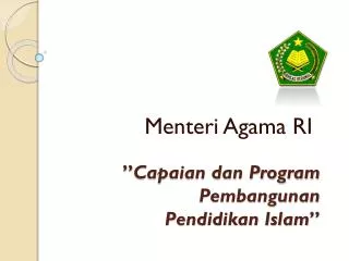 capaian dan program pembangunan pendidikan islam